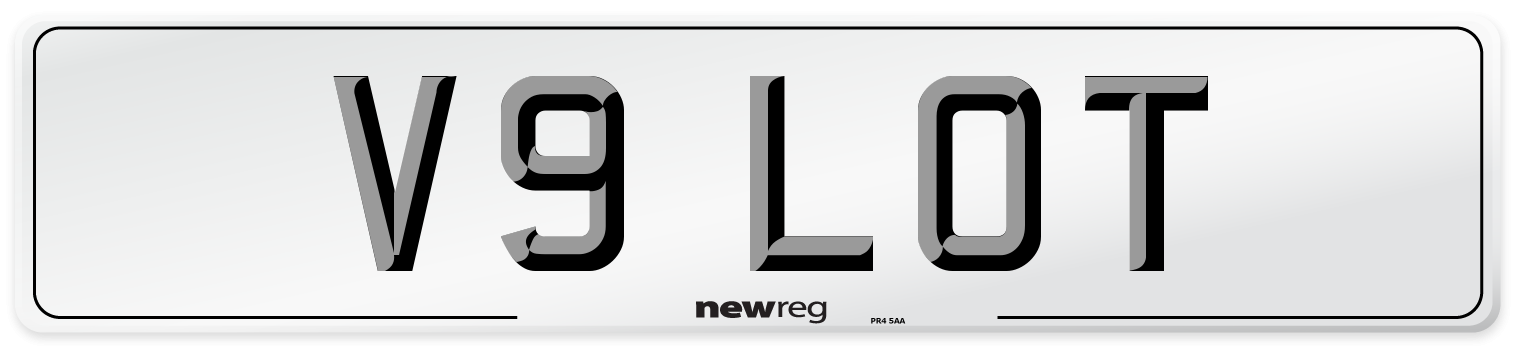 V9 LOT Number Plate from New Reg